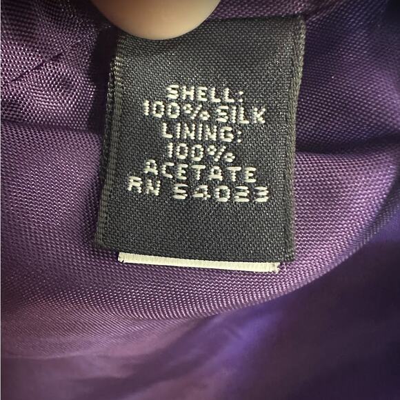 Banana Republic Purple Cap‎ Sleeves Side Zip 100% Silk Sheath Dress Size 0 - Picture 4 of 11